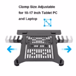 NB FP-2 VESA Laptop Mount Tray for 10 To 17 Inch Laptops , 75x75 100x100 VESA, Heavy Duty Steel Clamp Holder, Monitor Arm Mount Laptop Stand Accessory | Dark Graphite - Image 5
