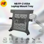 NB FP-2 VESA Laptop Mount Tray for 10 To 17 Inch Laptops , 75x75 100x100 VESA, Heavy Duty Steel Clamp Holder, Monitor Arm Mount Laptop Stand Accessory | Dark Graphite