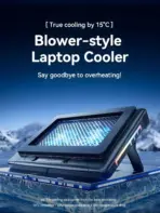 S700 Laptop Cooling Stand For 12”–17” Laptops, Dual 140mm Fans 1400RPM, RGB Lighting, USB Powered 5V, Lightweight 0.9KG, Wide Cooling Base Design - Image 3