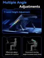 S700 Laptop Cooling Stand For 12”–17” Laptops, Dual 140mm Fans 1400RPM, RGB Lighting, USB Powered 5V, Lightweight 0.9KG, Wide Cooling Base Design - Image 5