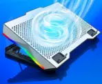S601 Laptop Cooling Pad For 12”–17” Laptops, 160mm Fan 750RPM Ultra-Quiet, RGB Lighting, 6-Level Adjustable Stand, Aluminum Surface, USB Powered 5V - Image 2