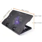 N88 Laptop Cooling Pad For 12”–15.6” Laptops With 14CM Silent Fan, Dual USB Ports, Metal Mesh Surface, 47.35CFM Airflow, 25dBA Quiet Operation, 5° Ergonomic Tilt, USB 5V  - Image 4
