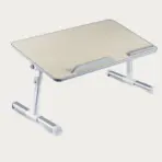 Foldable Laptop Desk 60×33cm with Adjustable Height 24–32cm, 0–36° Tilt ,Wooden MDF Panel, Aluminum Legs ,With Wrist Soft Strip, Portable Bed Table For 14” 15” 17” Laptops  | Beige - Image 11