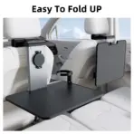 Rear Car Seat Tray Table, Universal Fit Foldable Stand With Cup Holder & MagSafe Mount, Metal Frame, Sturdy Grip, Portable Dining Work Entertainment Car Tray  - Image 7