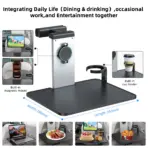 Rear Car Seat Tray Table, Universal Fit Foldable Stand With Cup Holder & MagSafe Mount, Metal Frame, Sturdy Grip, Portable Dining Work Entertainment Car Tray  - Image 9