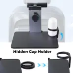 Rear Car Seat Tray Table, Universal Fit Foldable Stand With Cup Holder & MagSafe Mount, Metal Frame, Sturdy Grip, Portable Dining Work Entertainment Car Tray  - Image 4