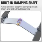 H-Shape Laptop Stand Aluminum 6-Level Adjustable With Damping Shaft Foldable Pocket Size Cooling Ergonomic For Laptops Tablets MacBooks 215g Silver Black - Image 3