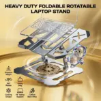 Heavy Duty Gaming Laptop Foldable Stand ,  for 13–19 Inch Laptops, 360° Rotating, Stepless Height Adjustable, Carbon Steel Alloy, Cooling, Anti Slip, 1.9kg, Stable Ergonomic