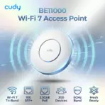 Cudy BE11000 Wi-Fi 7 Tri-Band Mesh Access Point With 10G SFP+, 2.5GbE PoE, 6GHz Band, 300 Devices Capacity, Qualcomm Quad-Core, Enterprise Cloud Management, 140m² Coverage