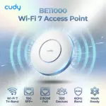 Cudy BE11000 Wi-Fi 7 Tri-Band Mesh Access Point With 10G SFP+, 2.5GbE PoE, 6GHz Band, 300 Devices Capacity, Qualcomm Quad-Core, Enterprise Cloud Management, 140m² Coverage