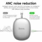 HOCO W55 Wireless Bluetooth 5.4 Headphones, 90H Battery, 800mAh, 40mm Drivers, TF Card, AUX, Built-In Mic, Closed Design, Multi Mode | SILVER - Image 8
