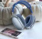 HOCO W55 Wireless Bluetooth 5.4 Headphones, 90H Battery, 800mAh, 40mm Drivers, TF Card, AUX, Built-In Mic, Closed Design, Multi Mode | SKY BLUE - Image 4