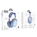 HOCO W55 Wireless Bluetooth 5.4 Headphones, 90H Battery, 800mAh, 40mm Drivers, TF Card, AUX, Built-In Mic, Closed Design, Multi Mode | SKY BLUE - Image 5