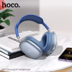 HOCO W55 Wireless Bluetooth 5.4 Headphones, 90H Battery, 800mAh, 40mm Drivers, TF Card, AUX, Built-In Mic, Closed Design, Multi Mode | SKY BLUE - Image 3