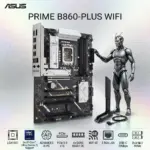 ASUS PRIME B860-PLUS WIFI LGA1851 ATX Motherboard, 4x DDR5 8666+MT/s OC, PCIe 5.0 X16, 2x M.2 NVMe, USB-C 20Gbps, WiFi 6E, Bluetooth 5.3, 2.5Gb LAN, Support Intel® Core Ultra Processors (Series 2)