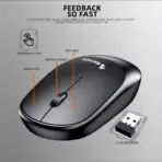 JERTECH KM400 Wireless Keyboard And Mouse Combo, 2.4GHz USB, English / Arabic Full Size 104 Keys, Membrane, Slim Ergonomic Design, With 1500 DPI Adjustable Mouse, Plug And Play Desktop Compatible - Image 6