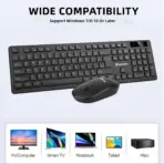 JERTECH KM400 Wireless Keyboard And Mouse Combo, 2.4GHz USB, English / Arabic Full Size 104 Keys, Membrane, Slim Ergonomic Design, With 1500 DPI Adjustable Mouse, Plug And Play Desktop Compatible - Image 4
