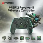 FANTECH WGP12 Revolver II Wireless Gaming Controller, 2.4GHz Dual Mode With Wired Option, 17 Buttons, Dual Vibration, 600mAh Rechargeable Battery, For PC And PS3 | Green