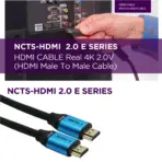 NCTS HDMI 2.0 E Series 20M Cable, 4K@60Hz 18Gbps, HDMI Male To Male, Gold Plated, ARC, 4:4:4 Chroma, Shielded Long Distance AV Cable For TV Projector PC Console - Image 2