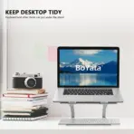 N106 Adjustable Laptop Stand Z-Type, Foldable Aluminum Alloy Build, Multi-Angle Ergonomic Hight Adjustable Design, Anti-Slip Silicone, Heat Vent, Supports Laptops Up To 16 Inch | Silver - Image 2
