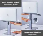 N104 Adjustable Laptop Stand Sit Stand, 8.7 To 15 Inch Adjustable Height Range, Heavy Duty Metal Build, Quick Lock Adjustment, Ergonomic Eye Level Design, Supports 13.3 To 17.3 Inch Laptops - Image 5
