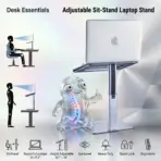 N104 Adjustable Laptop Stand Sit Stand, 8.7 To 15 Inch Adjustable Height Range, Heavy Duty Metal Build, Quick Lock Adjustment, Ergonomic Eye Level Design, Supports 13.3 To 17.3 Inch Laptops