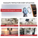  3 In 1 Magnetic Laptop - Tablet - Phone Stand, Foldable Aluminum, Adjustable 360 Rotation, Ergonomic Holder , For Up To 17 Inch Devices With MagSafe Ring, Portable Desktop Mount | Grey ~ E05 - Image 3