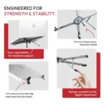  3 In 1 Magnetic Laptop - Tablet - Phone Stand, Foldable Aluminum, Adjustable 360 Rotation, Ergonomic Holder , For Up To 17 Inch Devices With MagSafe Ring, Portable Desktop Mount | Grey ~ E05 - Image 4