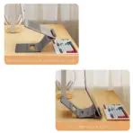 Multi-Position 4 Slot Vertical Laptop Stand, Aluminum Adjustable Dock For Up To 4 Devices, Laptop - Tablet - Phone Universal Holder, 0.5 To 1.5 Inch Thickness Hold, Anti Scratch Silicone Stable Base | Grey ~ N96 - Image 16