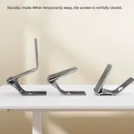 Multi-Position 4 Slot Vertical Laptop Stand, Aluminum Adjustable Dock For Up To 4 Devices, Laptop - Tablet - Phone Universal Holder, 0.5 To 1.5 Inch Thickness Hold, Anti Scratch Silicone Stable Base | Grey ~ N96 - Image 9