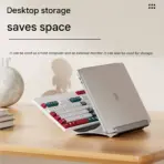 Multi-Position 4 Slot Vertical Laptop Stand, Aluminum Adjustable Dock For Up To 4 Devices, Laptop - Tablet - Phone Universal Holder, 0.5 To 1.5 Inch Thickness Hold, Anti Scratch Silicone Stable Base | Grey ~ N96 - Image 10
