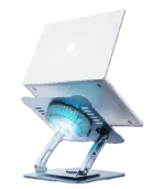 360 Degree Rotating Laptop Cooling Stand, Adjustable Height 5 To 30CM With 3 Speed Fan, Aluminum Built, Ergonomic Foldable Holder For 10 To 16-inch Laptop With LED Light ~ N98 - Image 7