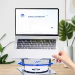 360 Degree Rotating Laptop Cooling Stand, Adjustable Height 5 To 30CM With 3 Speed Fan, Aluminum Built, Ergonomic Foldable Holder For 10 To 16-inch Laptop With LED Light ~ N98 - Image 2