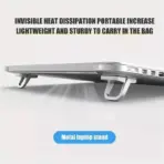 2PCS Adhesive Laptop Mini Riser , Invisible & Foldable Small Stand,  Zinc Alloy,  For 10 To 18 Inch Laptop - MacBook - Keyboard, Ergonomic Tilt Pads With 3M Stickers | SILVER ~ N95-2 - Image 2
