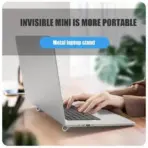 2PCS Adhesive Laptop Mini Riser , Invisible & Foldable Small Stand,  Zinc Alloy,  For 10 To 18 Inch Laptop - MacBook - Keyboard, Ergonomic Tilt Pads With 3M Stickers | SILVER ~ N95-2 - Image 3