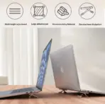 2PCS Adhesive Foldable Laptop Stand, Zinc Alloy Butterfly Design, 3-Level Height Adjustment 5-35mm, 3M Strong Adhesive, Anti-Slip Cooling Riser For Laptops And Tablets  | Silver ~ N95 - Image 2