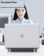 2PCS Adhesive Foldable Laptop Stand, Zinc Alloy Butterfly Design, 3-Level Height Adjustment 5-35mm, 3M Strong Adhesive, Anti-Slip Cooling Riser For Laptops And Tablets  | Silver ~ N95 - Image 4