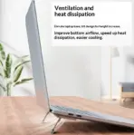 2PCS Adhesive Foldable Laptop Stand, Zinc Alloy Butterfly Design, 3-Level Height Adjustment 5-35mm, 3M Strong Adhesive, Anti-Slip Cooling Riser For Laptops And Tablets  | Silver ~ N95 - Image 7