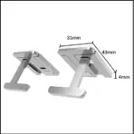 2PCS Adhesive Foldable Laptop Stand, Zinc Alloy Butterfly Design, 3-Level Height Adjustment 5-35mm, 3M Strong Adhesive, Anti-Slip Cooling Riser For Laptops And Tablets  | Silver ~ N95 - Image 8