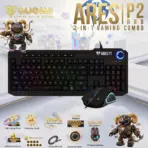 GAMDIAS ARES P2 2-In-1 RGB Combo "Keyboard + Mouse " : Membrane Keyboard 1000Hz, 19-Key Rollover ,3600 DPI 7-Key Optical RGB Mouse , 1.5m Cable | BLACK