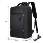 Waterproof Oxford Laptop Backpack With USB Charging Port, Multi-Compartment Business Travel Bag, Padded 15.6 Inch Laptop Protective Sleeve , Ergonomic Design |  Black ~ EXP039 - Image 5