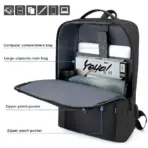 Waterproof Oxford Laptop Backpack With USB Charging Port, Multi-Compartment Business Travel Bag, Padded 15.6 Inch Laptop Protective Sleeve , Ergonomic Design |  Black ~ EXP039 - Image 4