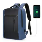 Waterproof Oxford Laptop Backpack With USB Charging Port, Multi-Compartment Business Travel Bag, Padded 15.6 Inch Laptop Protective Sleeve , Ergonomic Design |  Black & Blue  ~ EXP039 - Image 7