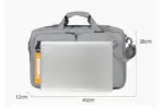 3-Way Business Laptop Bag , Backpack - Shoulder - Handbag Convertible Design, Large Capacity A4 / 16-inch Laptop Storage , USB Charging Port, Water-Repellent Oxford Fabric, Multi Pocket | Light Gray - Image 11