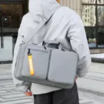 3-Way Business Laptop Bag , Backpack - Shoulder - Handbag Convertible Design, Large Capacity A4 / 16-inch Laptop Storage , USB Charging Port, Water-Repellent Oxford Fabric, Multi Pocket | Light Gray - Image 3