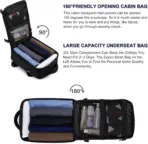 Cabin Backpack With USB Charging Port, 40x20x25cm - 20L - 14 Inch Laptop Fit, Under Seat Carry On, Anti-Theft Pocket, 180° Opening, Water-Resistant Travel Bag | BLACK - Image 8