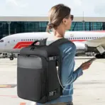 Cabin Backpack With USB Charging Port, 40x20x25cm - 20L - 14 Inch Laptop Fit, Under Seat Carry On, Anti-Theft Pocket, 180° Opening, Water-Resistant Travel Bag | BLACK - Image 10