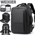 WEIXIER Expandable Laptop Backpack ,  20–35L , 15.6 Inch Laptop Padded Sleeve , Tech Accessories Compartments , Waterproof 900D Oxford, 180° Opening, Dry Wet Separation | BLACK  - Image 2