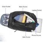 Hybrid Sports Backpack 25L With Shoe Compartment And 15.6 Inch Laptop Sleeve, Water-proof Thick Polyester Gym Bag, 8 Compartments, Breathable Design, Travel Ready - Image 5