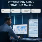 SUMSUNG ViewFinity S80UD 27 Inch 4K UHD IPS Monitor With USB C 90W, LAN, KVM-PIP-PBP , Professional Display HDR10, 1.07B Colors, 99% sRGB, Ergonomic Stand, HDMI DisplayPort  - Image 2
